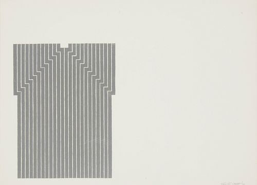 Frank Stella, (b. 1936), "Luis Miguel Dominguin" from the "Aluminum Series," 1970, Lithograph in gray and silver on paper, Sheet: 16" H x 22" W