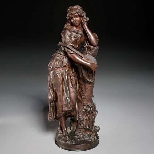 Adrien Gaudez, patinated bronze figure