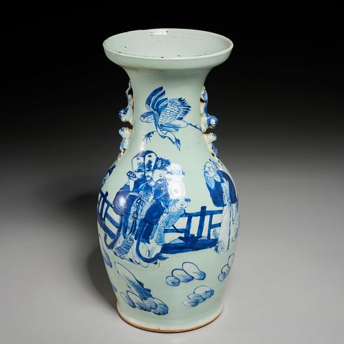 Chinese blue & white baluster vase