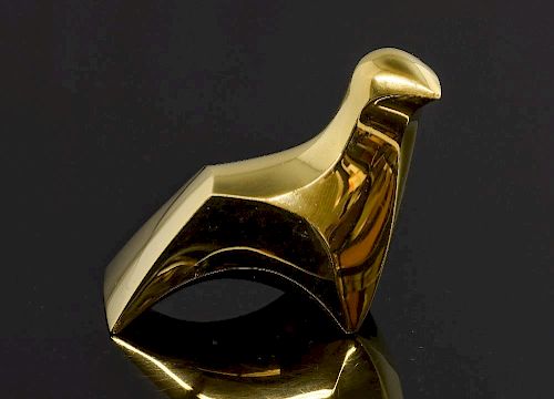 Gold model of a sea lion by Carrington & Co London 1975, 18 ct  269 grams, stamped copyright, hallmarks and 8.60 troy ounces