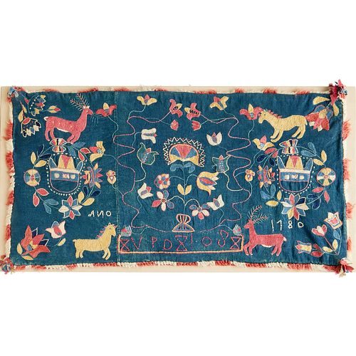 Swedish Agedyna embroidered textile panel
