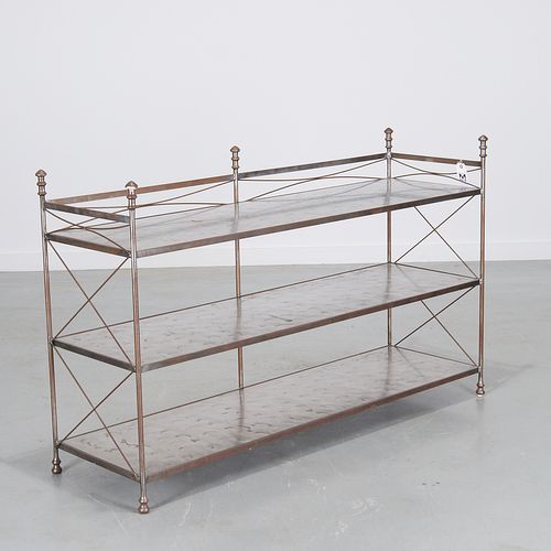 Directoire style steel etagere console