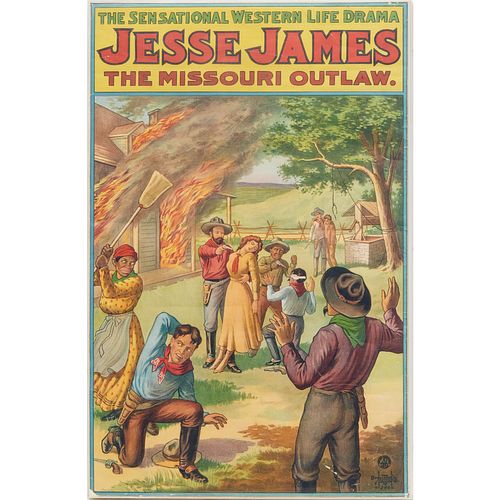 Jesse James, chromolithographic poster, c. 1920