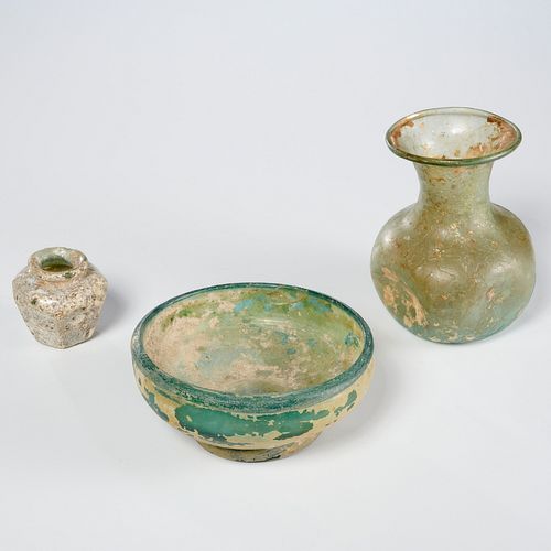 (3) Roman style glass vessels