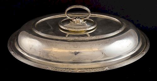 Edward VII silver entree dish and cover, by Elkington & Co., Birmingham, 1909, 42.7oz, 1330g,