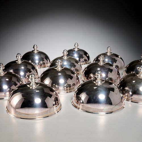 (12) Ercuis Paris silver plate dome dish covers