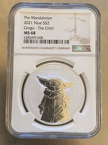 2021 GROGU - THE CHILD MS68 SILVER COIN