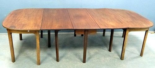 19th century extending mahogany dining table on square legs, 182cm extended 286cm