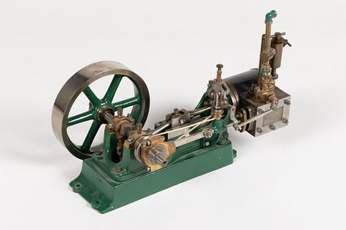ATTRIBUTED ENGLISH STUART TURNER MODELS MIXED METALS NO. 9 HORIZONTAL MILL/STEAM PLANT MODEL STEAM ENGINE WITH DYNAMO AND PUMP