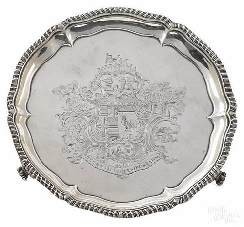 English silver salver, 1812-1813, bearing the t