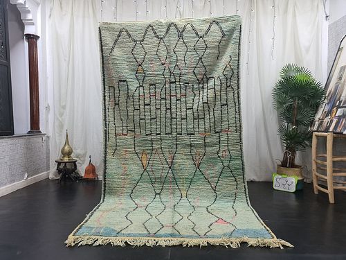 Stunning Authentic Green Rug