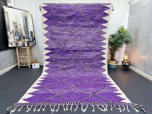 Stunning Purple Handwoven Wool Rug