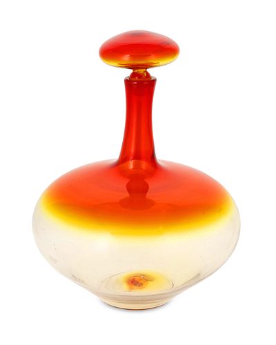 A Joel Phillip Myers for Blenko art glass decanter