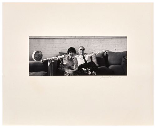 Arnold Newman, (1918-2006), Portrait of Howard and Barbara Wise, Gelatin silver print on photographic paper laid to mat board, Image/Sheet: 4.625" H x