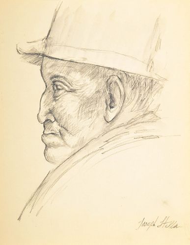 Joseph Stella Drawing, Portrait in Profile