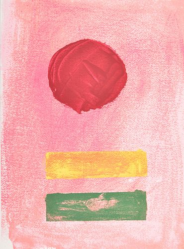 Adolph Gottlieb "Pink Ground" Screenprint, Signed Edition