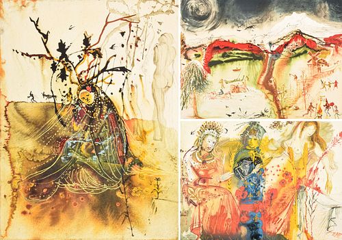3 Salvador Dali "Four Seasons" Lithographs, Signed Editions