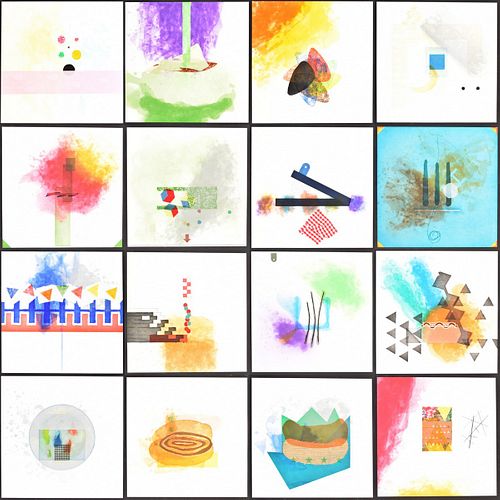 16 Richard Tuttle "Cloth" Etchings, Signed Editions