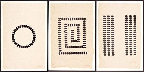 3 Richard Long Geometric Lithographs, Signed Editions