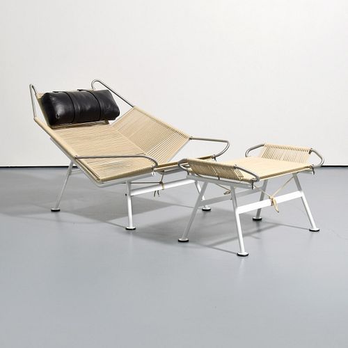 Hans Wegner "Flag Halyard" Lounge Chair & Ottoman
