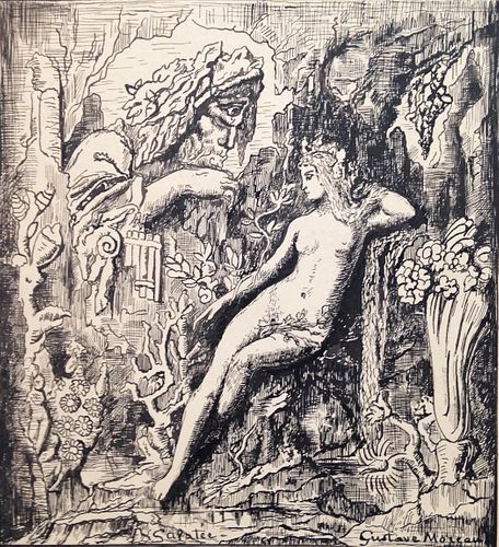 Gustave Moreau Ink Drawing