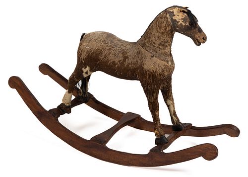 VICTORIAN REAL HIDE ROCKING HORSE