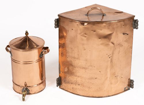 ASSORTED COPPER WATER ARTICLES, LOT OF TWO