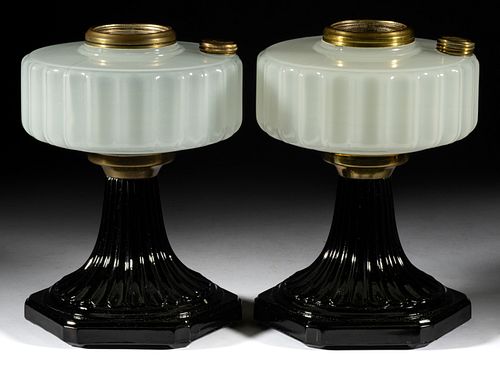 ALADDIN MODEL B-124 / CORINTHIAN KEROSENE PAIR OF STAND LAMPS