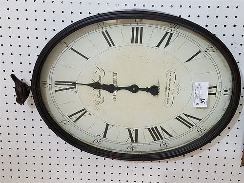 METAL CHARLES DEERING BATTERY OPERATED WALL CLOCK 25"H X 17"W X 3-1/2"D
