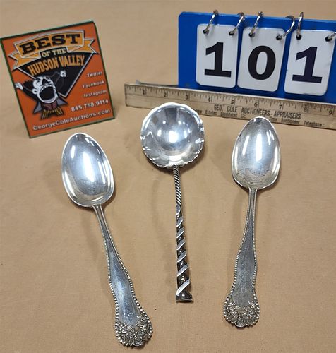 LOT 3 SERVING SPOONS WHITING AND GORHAM "LANDCASTER" 5.86OZT