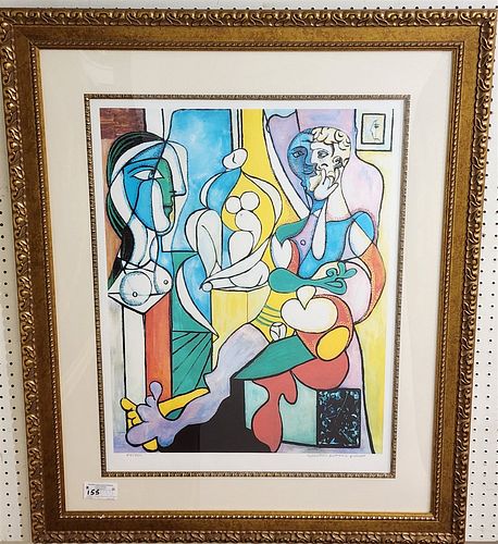 FRAMED PICASSO LITHO PENCIL SGND COLL DOMAINE PICASSO 44/500 W/ SEAL 32" X 24" W/ FRAME 45 1/2" X 37 1/2"