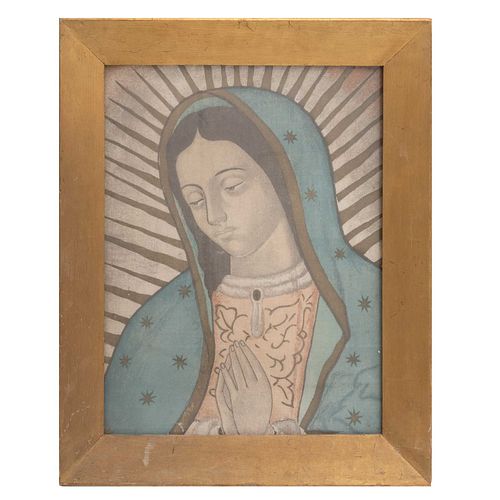 --- Reproducción rostro de la Virgen de Guadalupe, enmarcado.