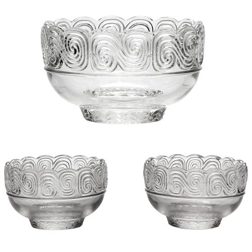 Tiffany & Co Scroll Pattern Glass Bowls