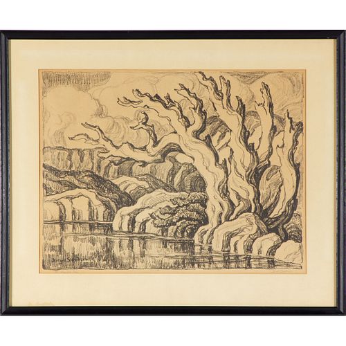 Birger Sandzen (1871-1954) Woodcut
