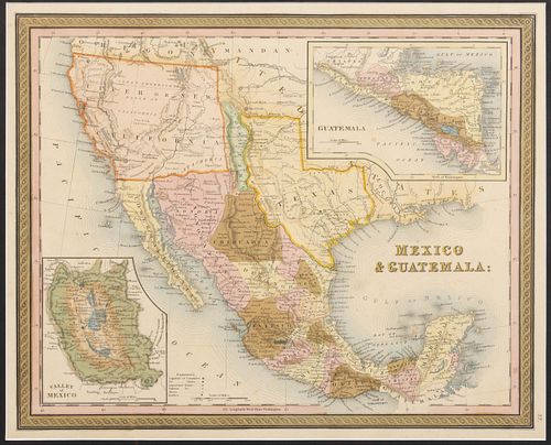 HENRY SCHENK MAP OF "MEXICO & GUATEMALA"