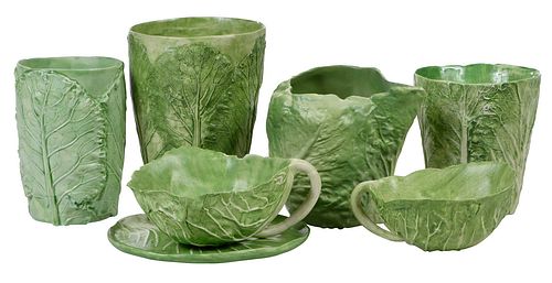 Seven Pieces of Mary Kirk Kelly Lettuce Form Drinkware