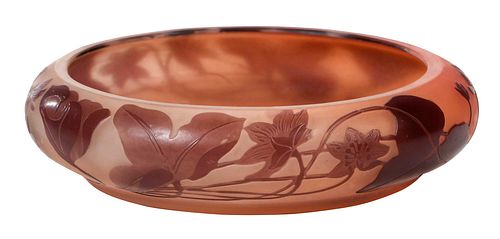 Galle Cranberry Cameo Glass Bowl