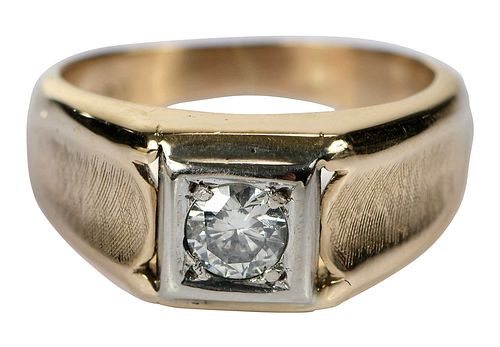 Gent's Two Tone Gold Diamond Ring