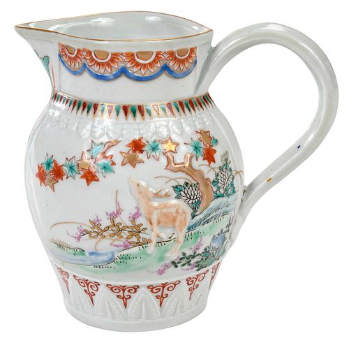 Chinese Export Pitcher with Deer Motif