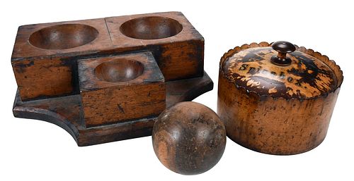 Group of Three Treen Objects