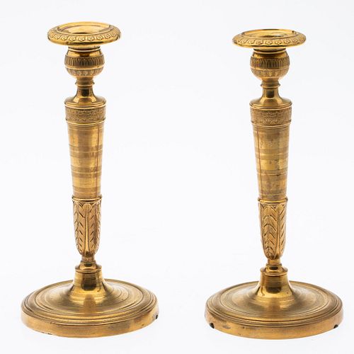 Pair Louis XV Style Gilt-Metal Candlesticks