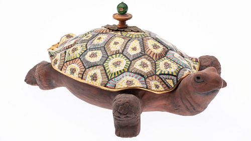 Mackenzie Childs Ceramic Turtle