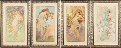 Alphonse Mucha, The Seasons, 4 Lithographs