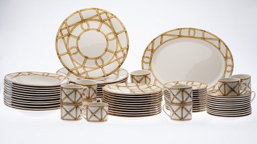 Set of Charlotte Moss Bamboo Dinnerware, 71 pcs.