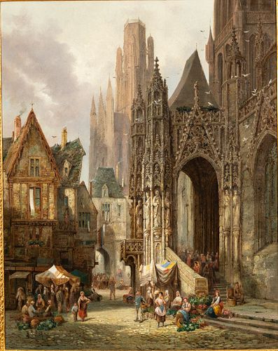 Henry Schafer (Fr, 1833-1916), Cathedral View, O/C