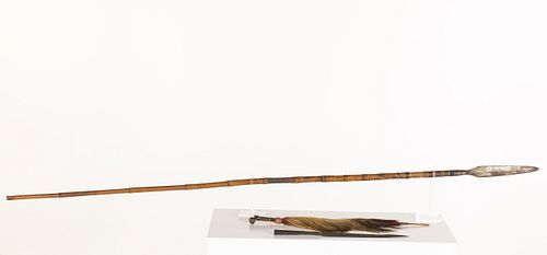 Two Moro Spears & Monkey Hair Scepter, Philippines