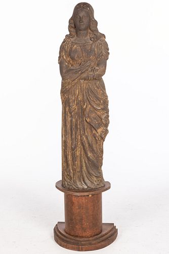Cast Iron Figure of a Standing Woman, 19th C