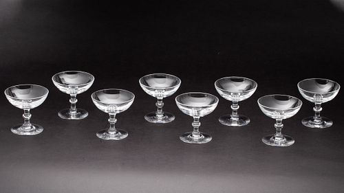 Group of 8 Steuben Champagne Glasses