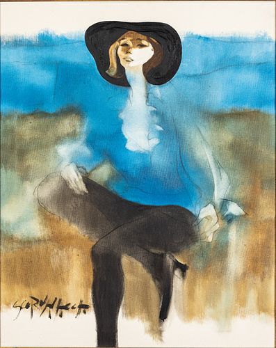 Anthony Scornavacca, Portrait of Woman in Blue, O/C