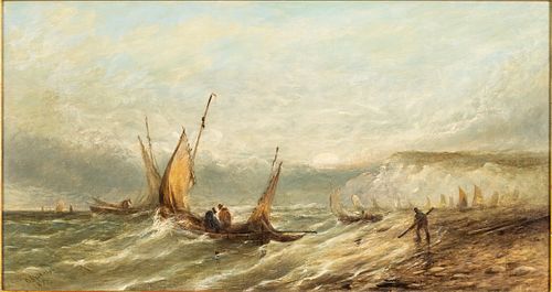 O'Brierly, Sailboats Along a Shoreline, O/C